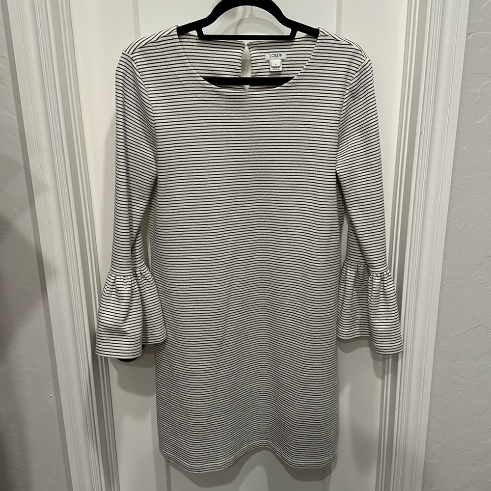 J. Crew Black and White Striped Dress